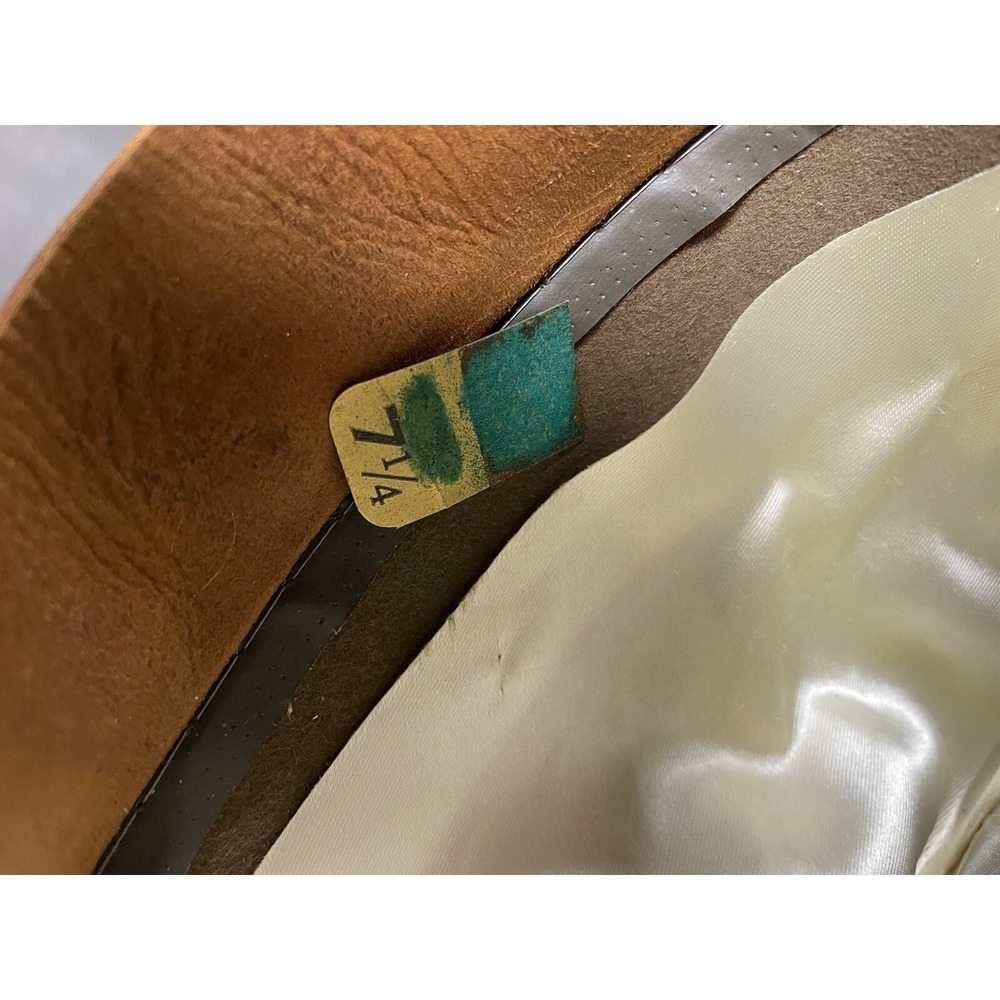 VINTAGE Dobbs Fifth Avenue Fedora Brown Hat 7 1/4‎ CLEAN WOOL SILK BOW - Picture 8 of 9